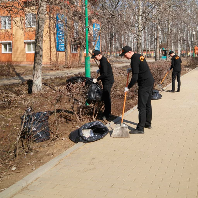 Уборка листьев в Донском